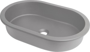 UMYWALKA SILIA SZARY METALIK OWALNA PODBLATOWA/WPUSZCZANA