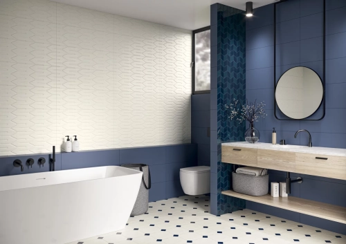 Nightwish-Bianco-struktura_Blue-mat-25x75_Uniw-mozaika-szklana-Sky-20,5x23,8_Neve-Bianco-mat-25x75_modern_bianco_19,8×19,8_blue_taco.webp